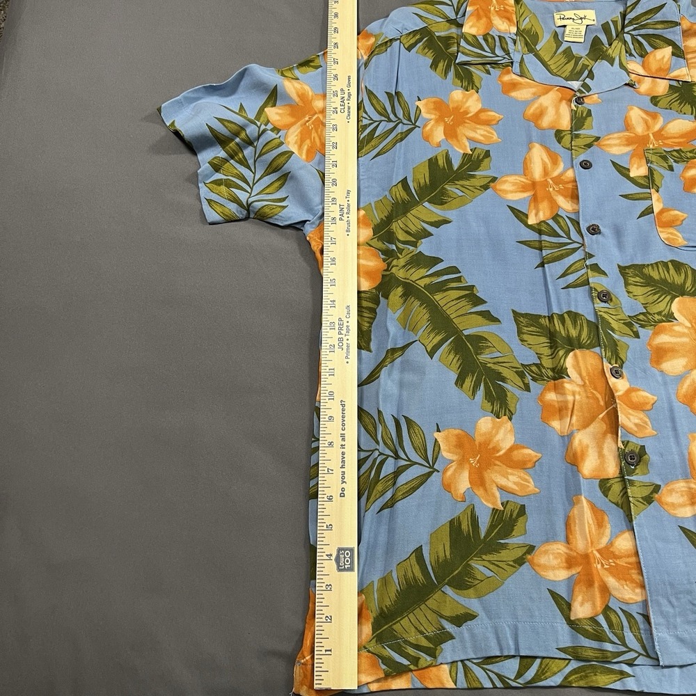 Panama Jack Hawaiian Shirt Blue/Orange Tropical Print S/S Button Men's Size XL - Picture 4 of 6